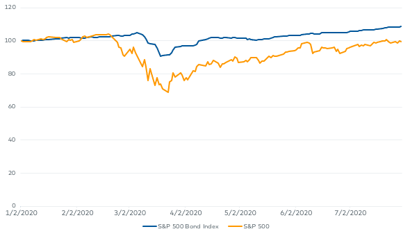 2020 Performance: S&P 500 vs. S&P Bond Index
